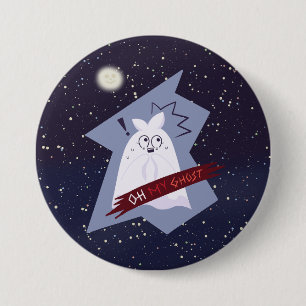 Grappige Geschokte Geest Cartoon Knoppen Ronde Button 7,6 Cm