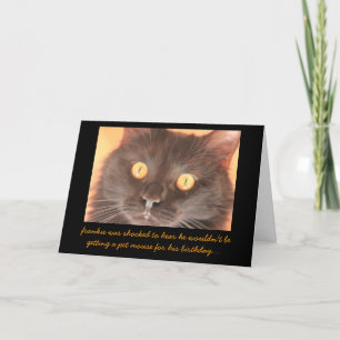 Grappige geschokte kat verjaardag Kaart, verjaarda Kaart