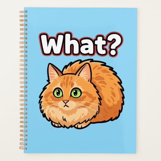Grappige Geschokte Rode Kat Wat? Meme Planner (Voorkant)