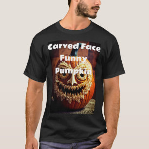 Grappige gesneden pompoen gezicht Halloween kledin T-shirt