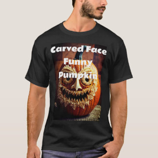 Grappige gesneden pompoen gezicht Halloween kledin T-shirt