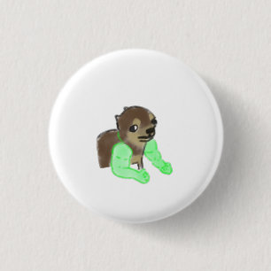 Grappige gespierde hond met gespierde armen meme c ronde button 3,2 cm