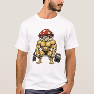 Grappige gespierde paddestoel - Bodybuilding Gym T-shirt
