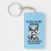 Grappige gestoorde kattenwoordkunst sleutelhanger (Voorkant)