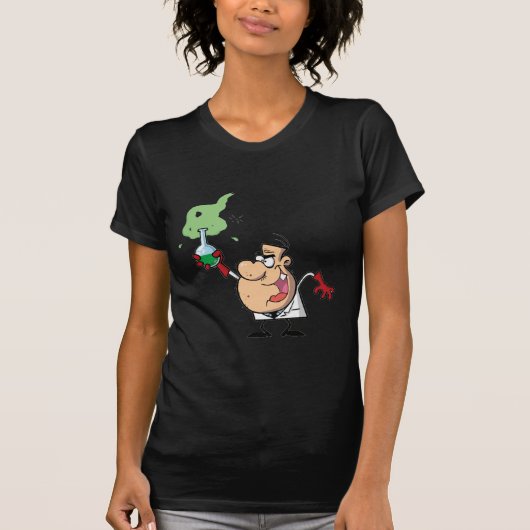 Grappige gestoorde wetenschapper die groene drank t-shirt (Voorkant)