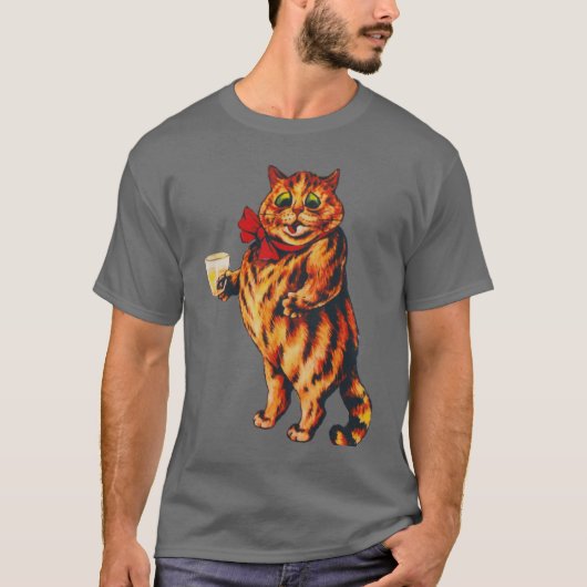 Grappige  Gestreepte Cocktail Party Boozer Cat T-shirt (Voorkant)