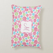 Grappige Gestreepte Snoepjes in pastelkleuren mono Accent Kussen (Achterkant (Verticaal))