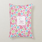 Grappige Gestreepte Snoepjes in pastelkleuren mono Accent Kussen (Voorkant(Verticaal))