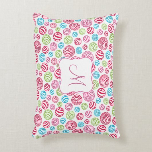 Grappige Gestreepte Snoepjes in pastelkleuren mono Accent Kussen (Voorkant(Verticaal))