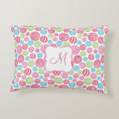 Grappige Gestreepte Snoepjes in pastelkleuren mono Accent Kussen (Achterkant)