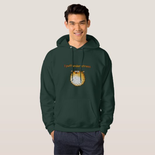Grappige gestresste kogelvis Cartoon Hoodie (Voorkant volledig)