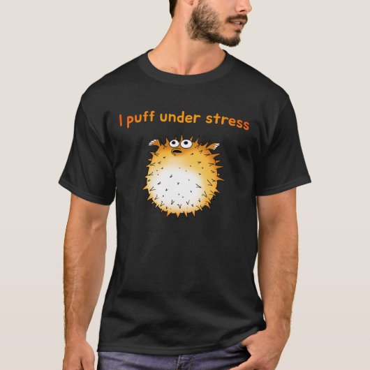 Grappige gestresste kogelvis Cartoon T-shirt (Voorkant)