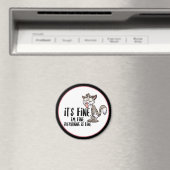 Grappige gestreste angst kat magneet (Insitu (Vaatwasser))