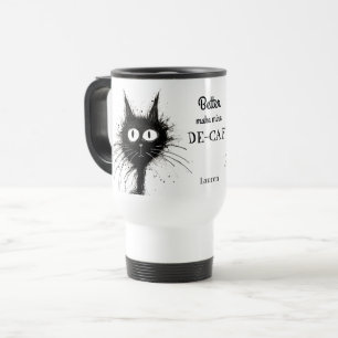 Grappige gestreste kat beter maken mijn de-caf reisbeker