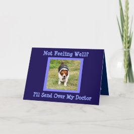 Grappige "Get Well" Kaart w / Schattigee Basset Ho