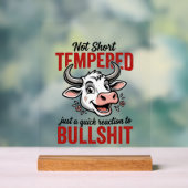Grappige Getemperde Koe Vintage Acryl Bord (Neutraal)