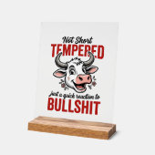 Grappige Getemperde Koe Vintage Acryl Bord (Hoek)