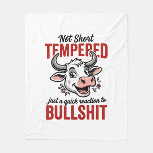 Grappige Getemperde Koe Vintage Fleece Deken