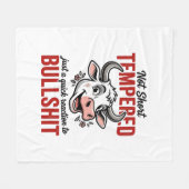 Grappige Getemperde Koe Vintage Fleece Deken (Voorkant (Horizontaal))