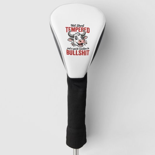 Grappige Getemperde Koe Vintage Golfheadcover (Voorkant)
