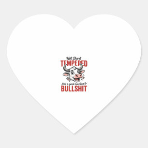 Grappige Getemperde Koe Vintage Hart Sticker