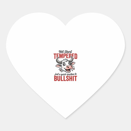 Grappige Getemperde Koe Vintage Hart Sticker (Voorkant)