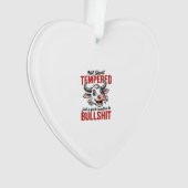 Grappige Getemperde Koe Vintage Ornament (voorkant)