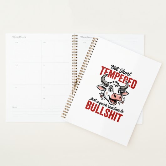 Grappige Getemperde Koe Vintage Planner (Display)