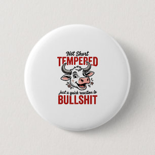 Grappige Getemperde Koe Vintage Ronde Button 5,7 Cm