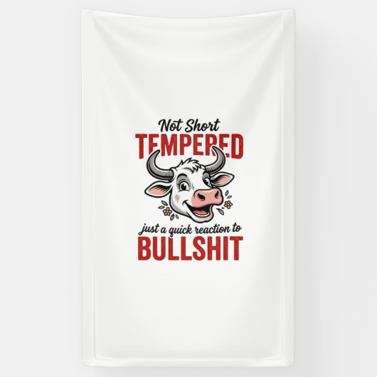 Grappige Getemperde Koe Vintage Spandoek (Verticaal)