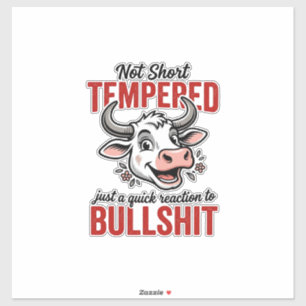 Grappige Getemperde Koe Vintage Sticker