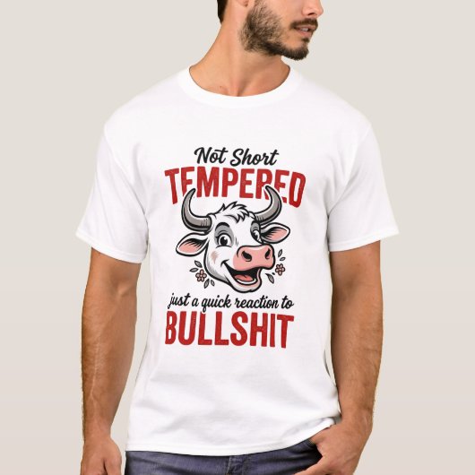 Grappige Getemperde Koe Vintage T-shirt (Voorkant)
