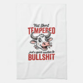 Grappige Getemperde Koe Vintage Theedoek (Verticaal)