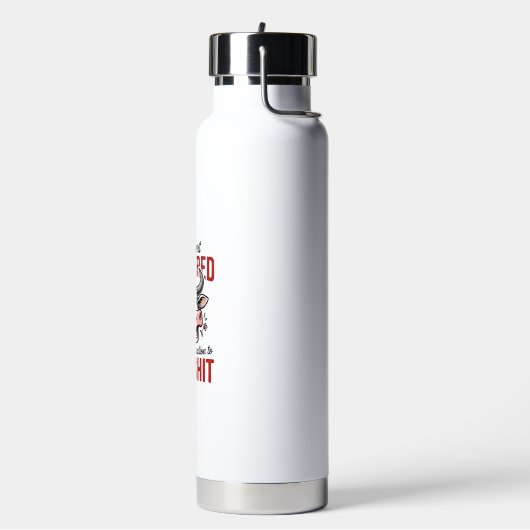 Grappige Getemperde Koe Vintage Waterfles (Links)