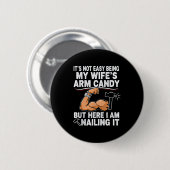 Grappige getrouwde vader echtgenoot arm candy cita ronde button 5,7 cm (Voorkant /achterkant)