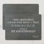 Grappige getuige van de bruidegom kaart (Voorkant / Achterkant)