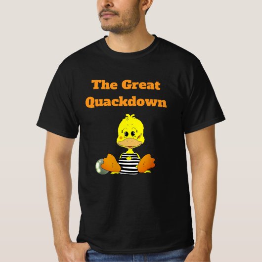 Grappige Gevangenis Eend De Grote Kwakdown T-shirt (Voorkant)