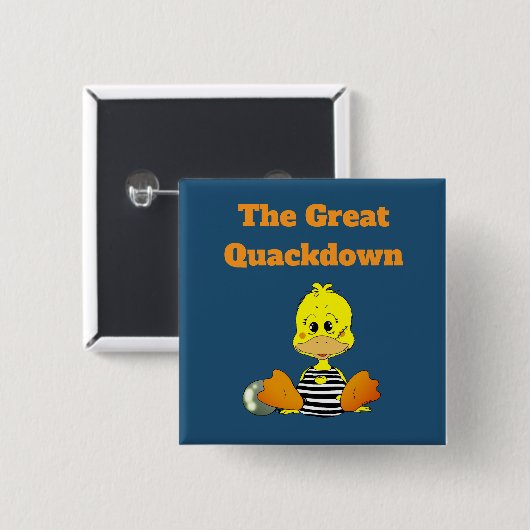 Grappige Gevangenis Eend De Grote Kwakdown Vierkante Button 5,1 Cm (Voorkant /achterkant)