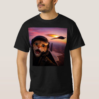 Grappige gevechtspilootkat — Vintage “Cat Wars”-me T-shirt