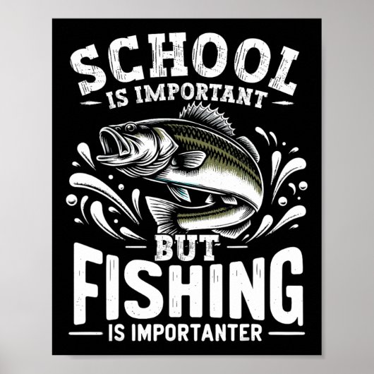 Grappige Gevist Fisherman School is belangrijk, ma Poster (Voorkant)
