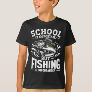 Grappige Gevist Fisherman School is belangrijk, ma T-shirt