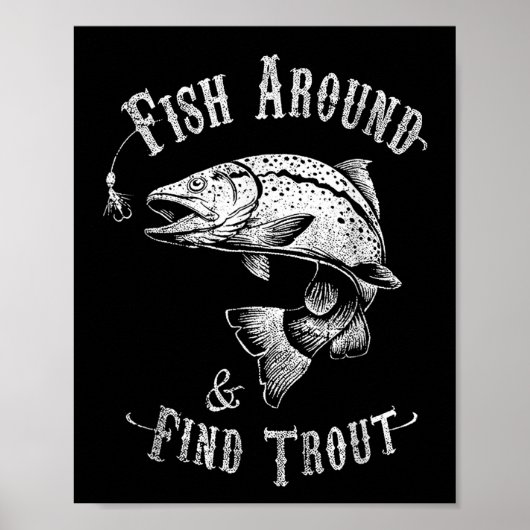 Grappige Gevist vissen in de buurt vinden forel Poster (Voorkant)