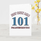 Grappige geweldige bij 101 verjaardagsdesign kaart (Gele Bloem)