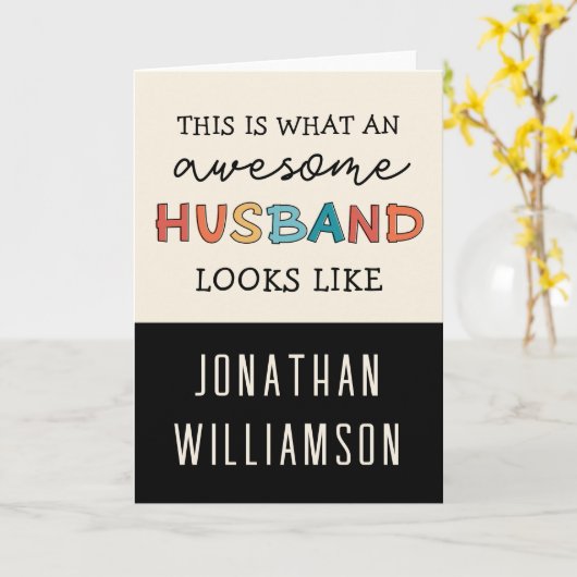Grappige geweldige cadeaus voor echtgenoot | Beste Kaart (Gele Bloem)