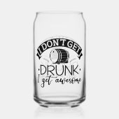 Grappige geweldige dronken woordkunst blikvorm glas (Voorkant)