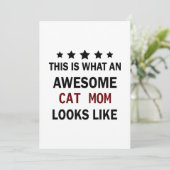 Grappige Geweldige kat mam / kat liefhebber trendy Feestdagenkaart (Staand voorkant)