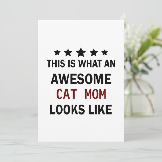 Grappige Geweldige kat mam / kat liefhebber trendy Feestdagenkaart (Staand voorkant)