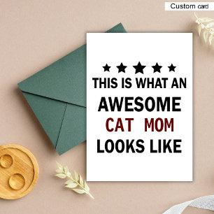 Grappige Geweldige kat mam / kat liefhebber trendy Feestdagenkaart