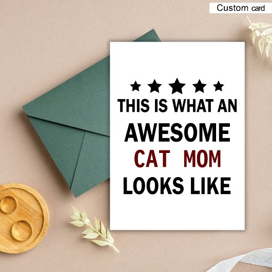 Grappige Geweldige kat mam / kat liefhebber trendy Feestdagenkaart