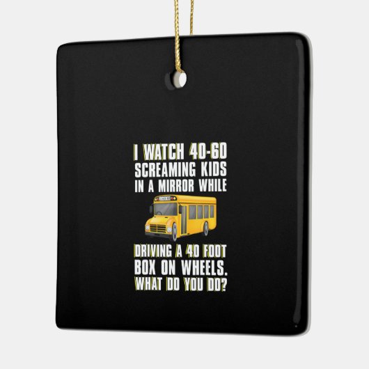 Grappige geweldige schoolbus chauffeur cadeau mann keramisch ornament (Links)